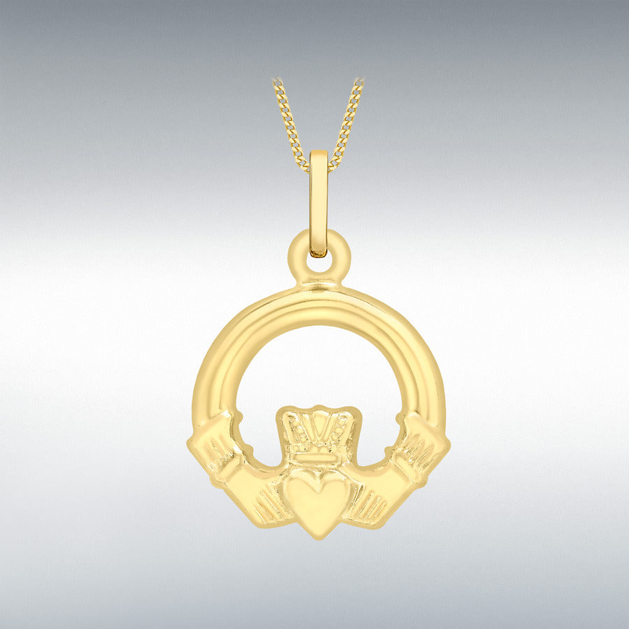 9ct Yellow Gold Claddagh Pendant