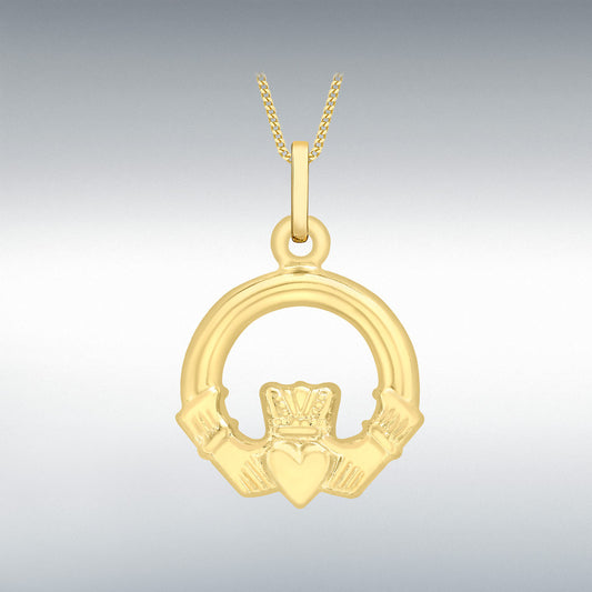 9ct Yellow Gold Claddagh Pendant