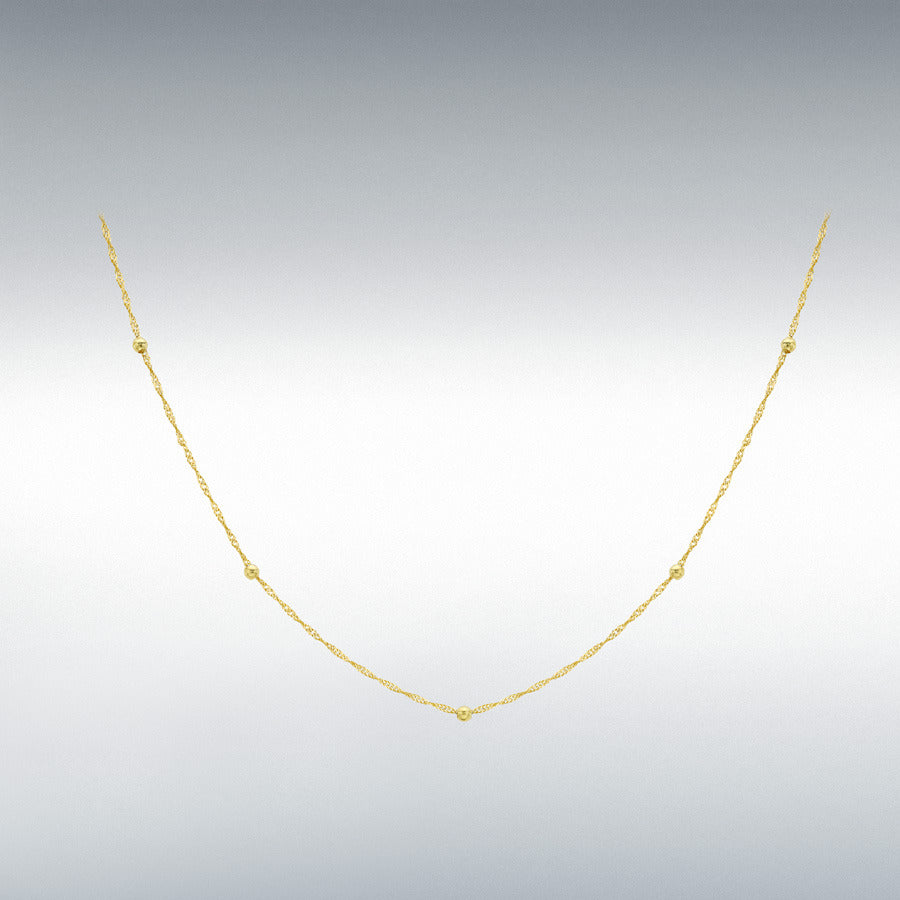 9ct Yellow Gold Diamond Cut bead and Twist Curb Chain