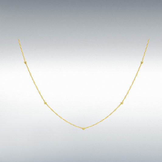 9ct Yellow Gold Diamond Cut bead and Twist Curb Chain