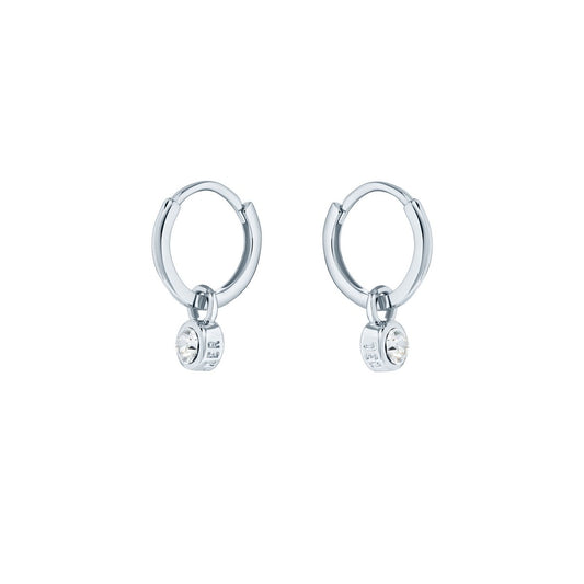 TED BAKER SINALAA Silver Tone Crystal Huggie Hoops