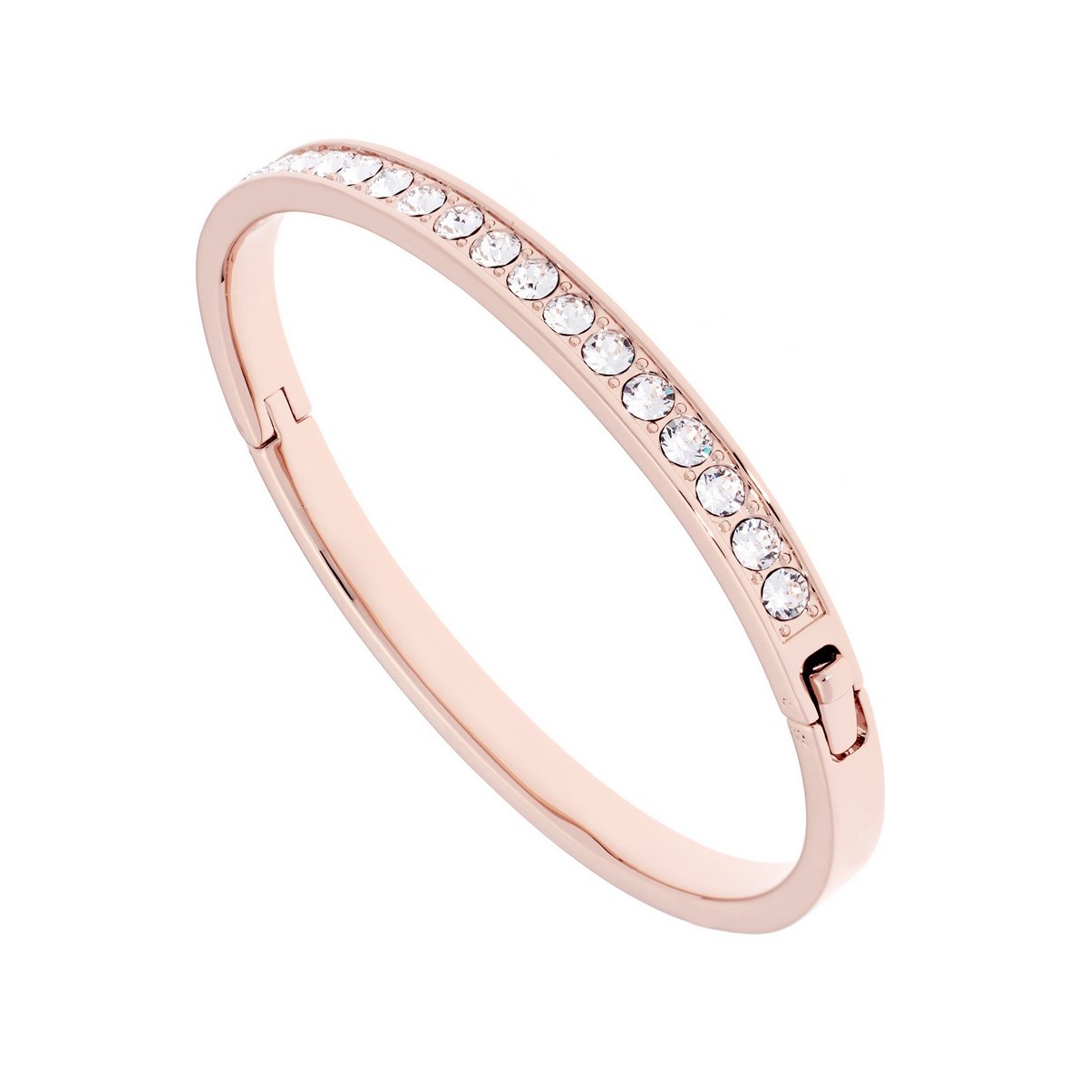 TED BAKER-CLEMARA: HINGE CRYSTAL BANGLE ROSE GOLD/CRYSTAL