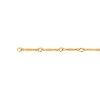 Yellow Gold Dapped Bar and Link Chain Bracelet