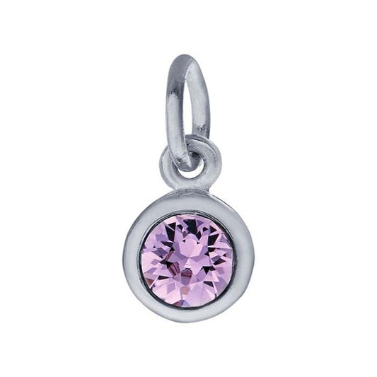PermaJewel Sterling Silver Charm With Birthstone Crystal-June