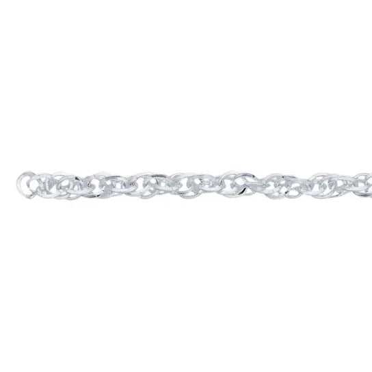 PermaJewel Sterling Silver Triangle Rope Chain Bracelet