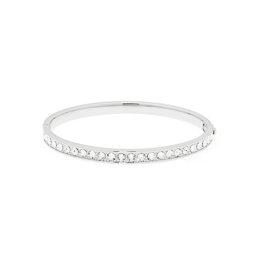 TED BAKER-CLEMARA: HINGE CRYSTAL BANGLE SILVER/CRYSTAL