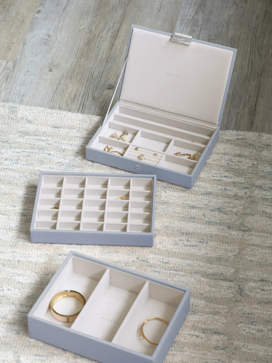 Stackers Dusky Blue Classic Jewellery Box