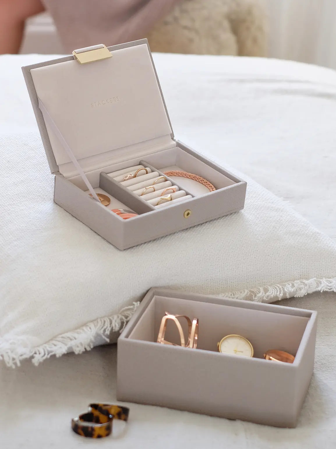 Stackers Taupe Mini Jewellery Box Set