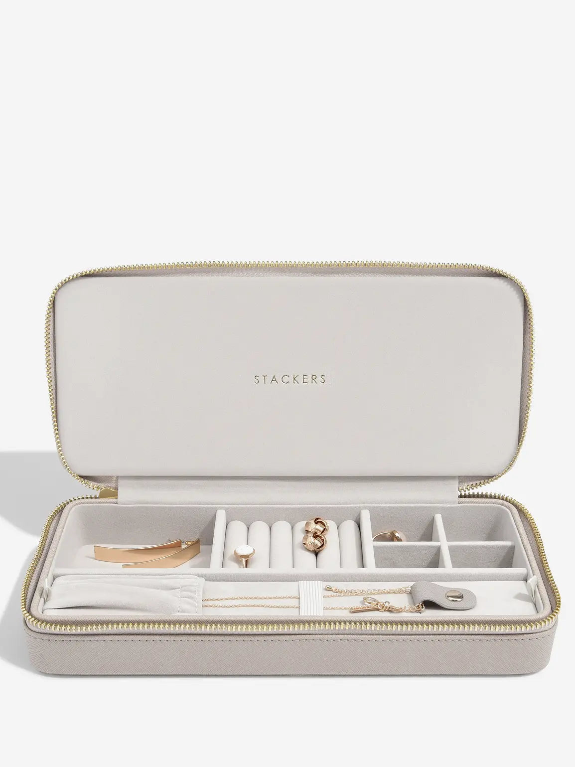 Stackers Taupe Sleek Necklace Zipped Jewellery Box