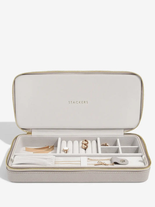 Stackers Taupe Sleek Necklace Zipped Jewellery Box