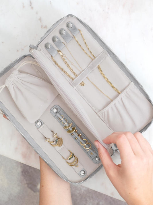 Jewellery Roll - Pebble Grey