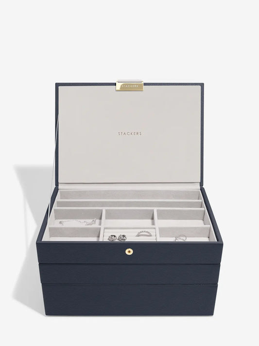 Classic Jewellery Box - Navy Blue
