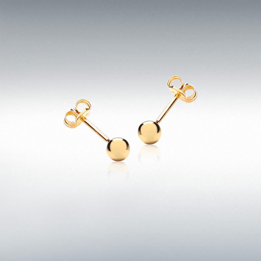 9ct Yellow Gold Polished Ball Stud Earrings