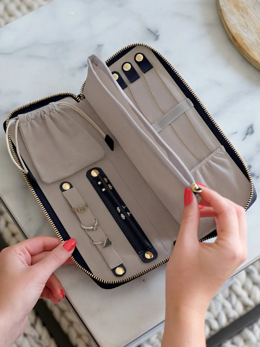 Jewellery Roll - Navy Blue