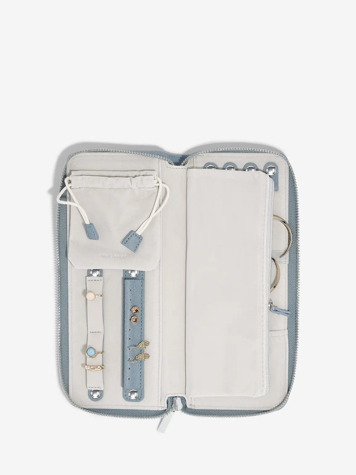 Stackers Dusky Blue Jewellery Roll