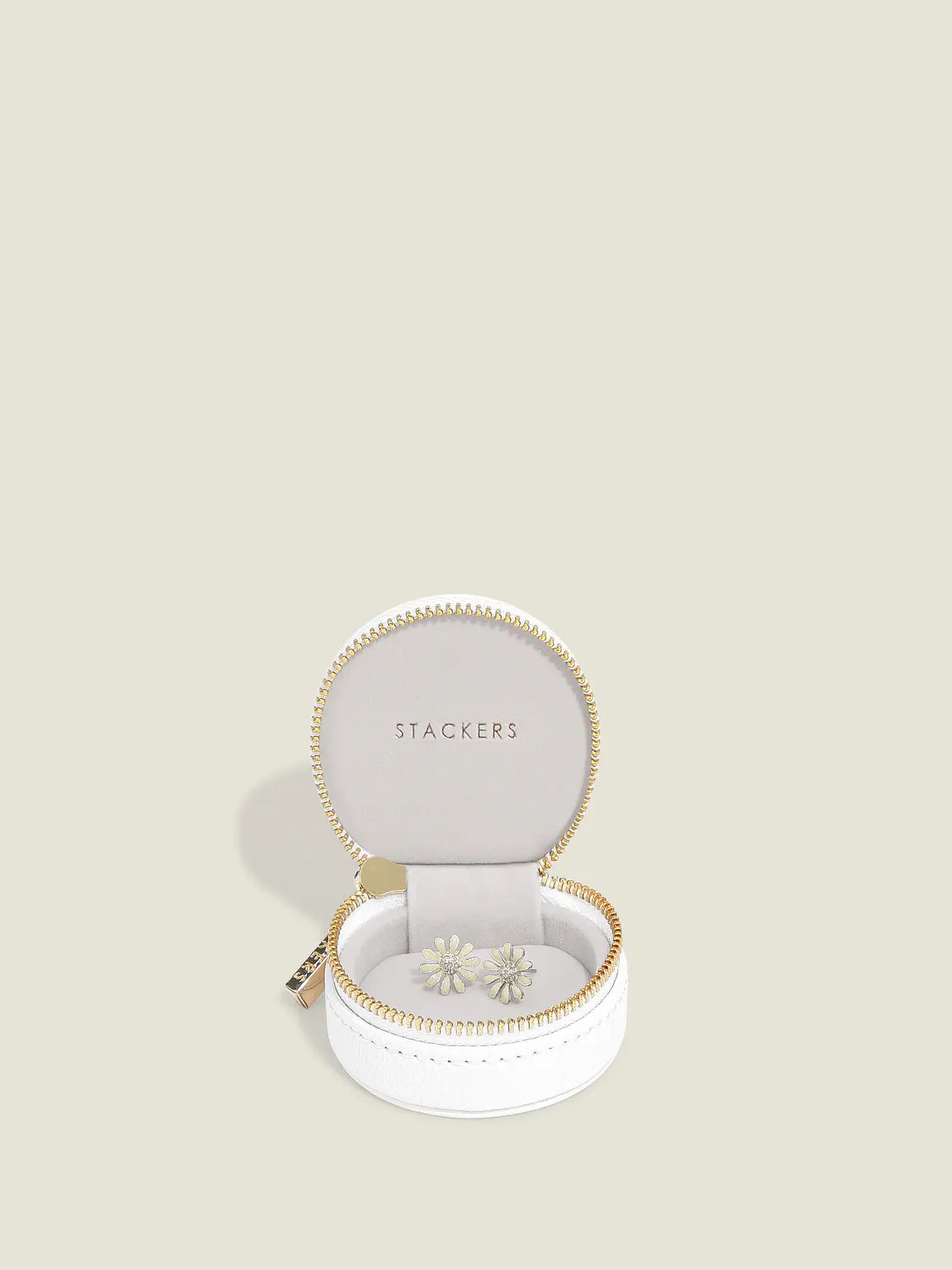 Stackers White Oyster Travel Jewellery Box