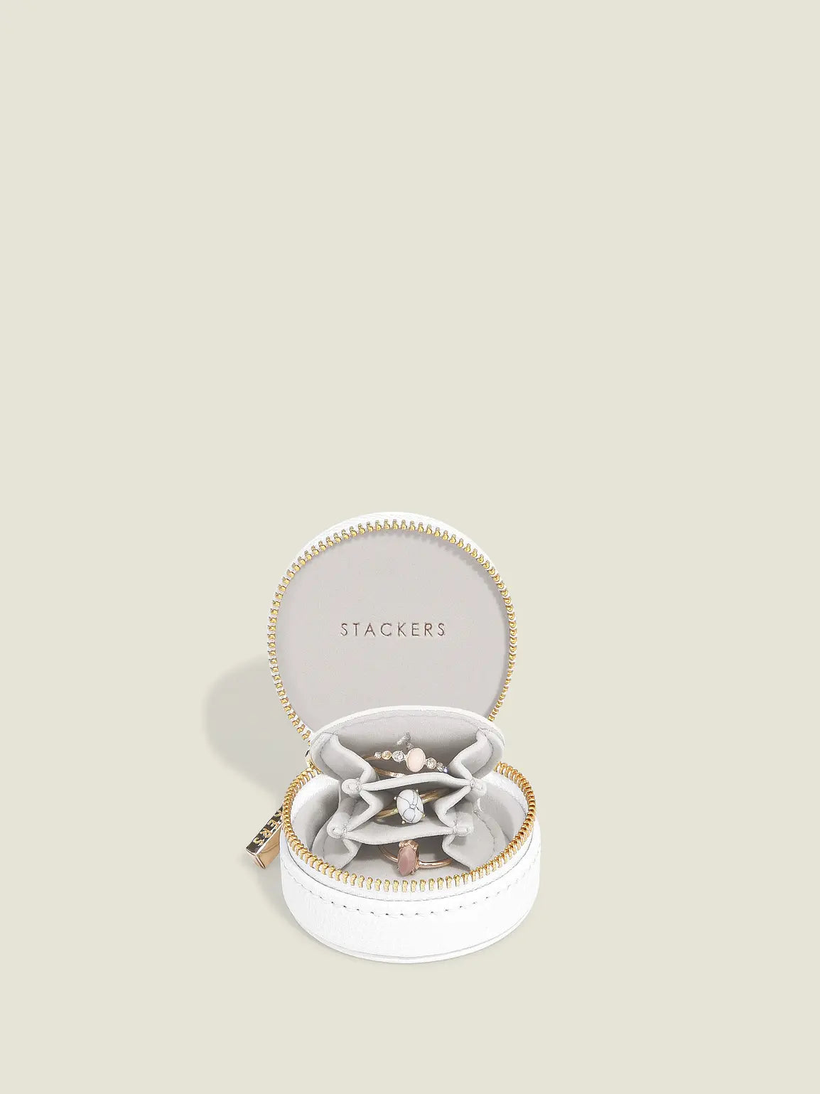 Stackers White Oyster Travel Jewellery Box