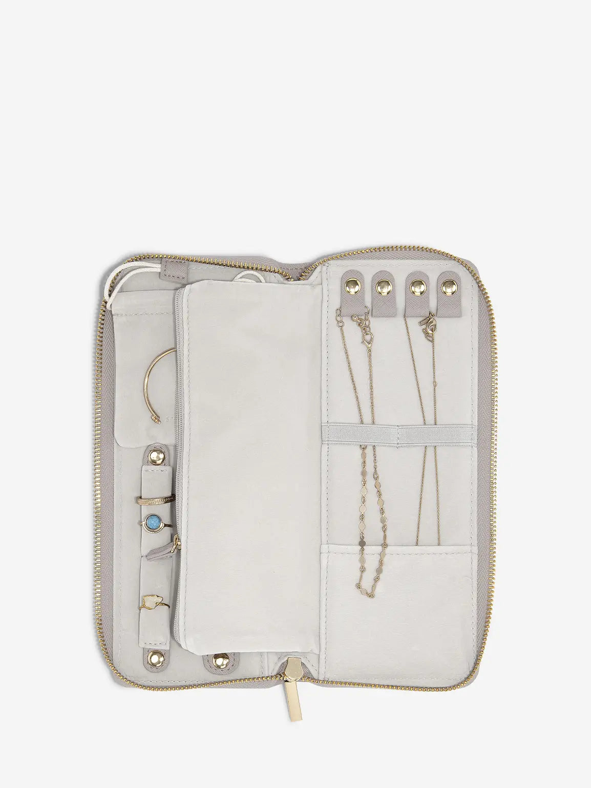 Woven Jewellery Roll - Taupe