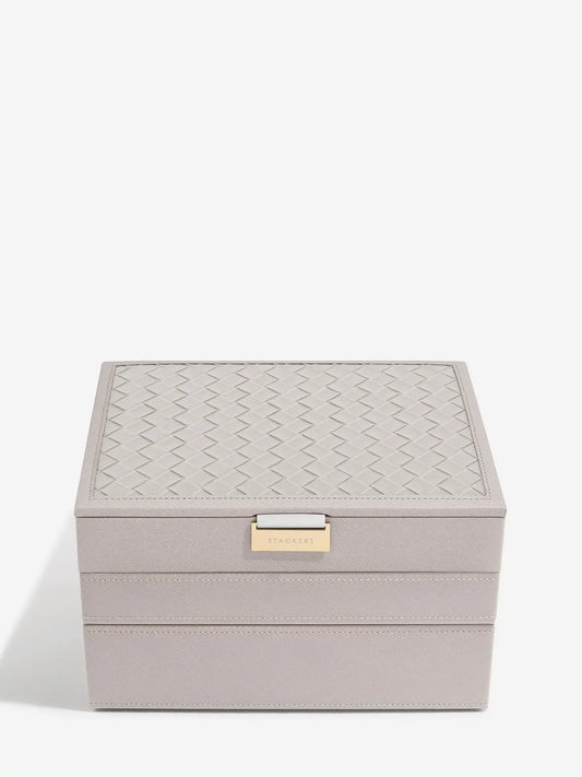 Woven Classic Jewellery Box - Taupe