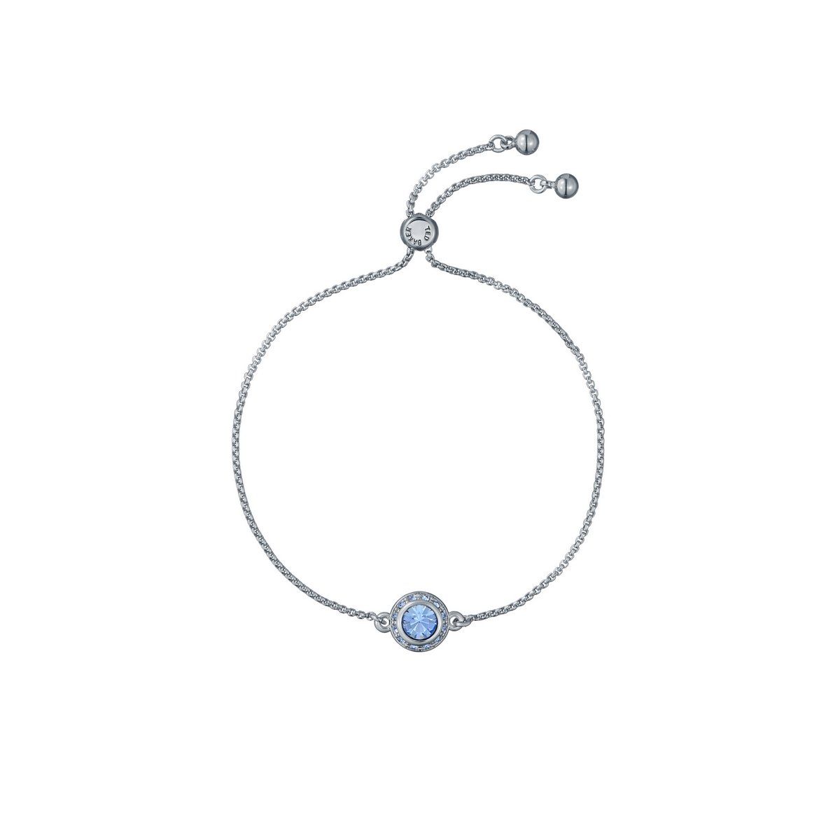 TED BAKER SOLETA: Solitaire Sparkle Crystal Adjustable Bracelet Silver/Blue