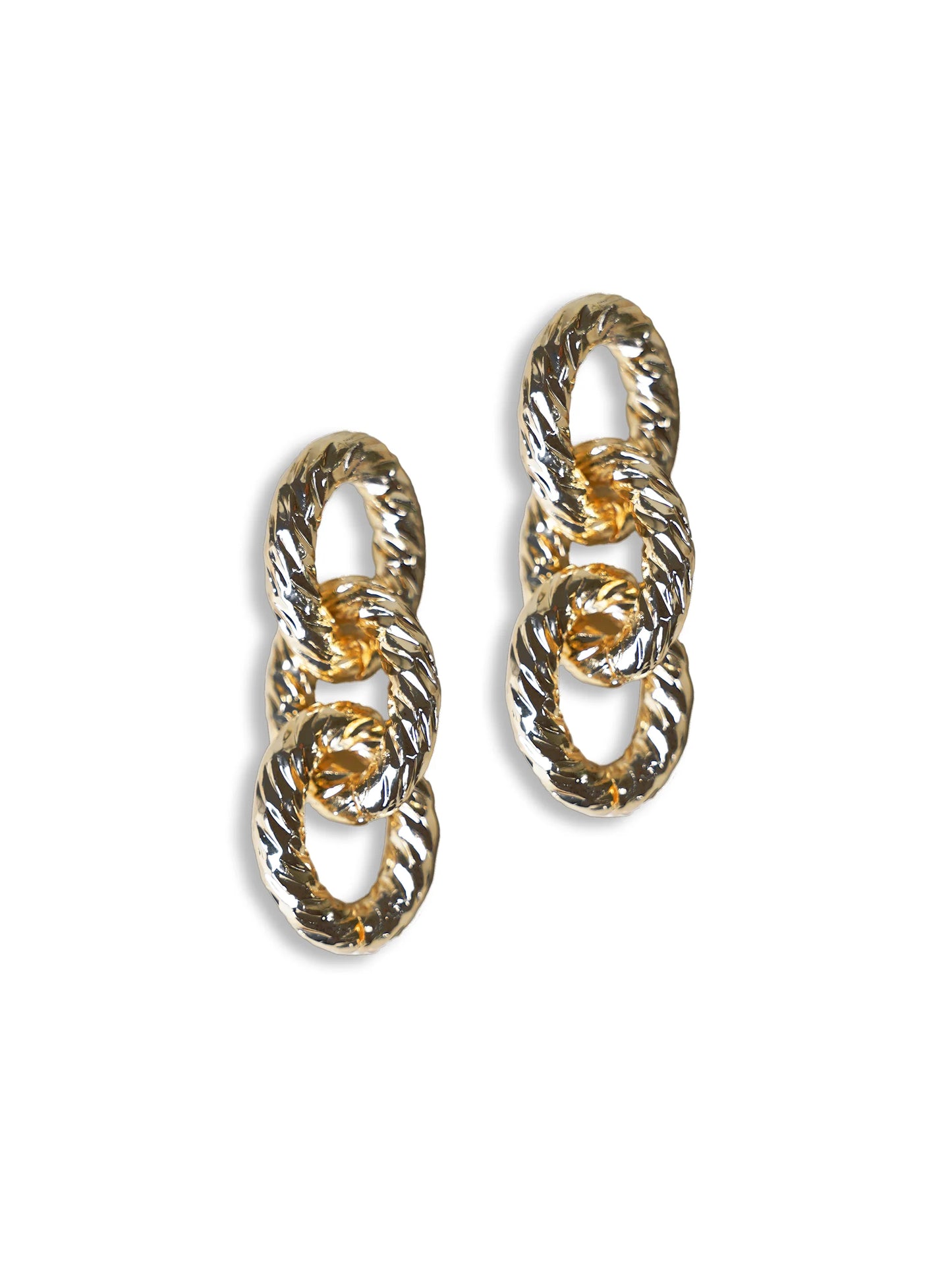 Diamond Cut Gold Tone Drop earrings