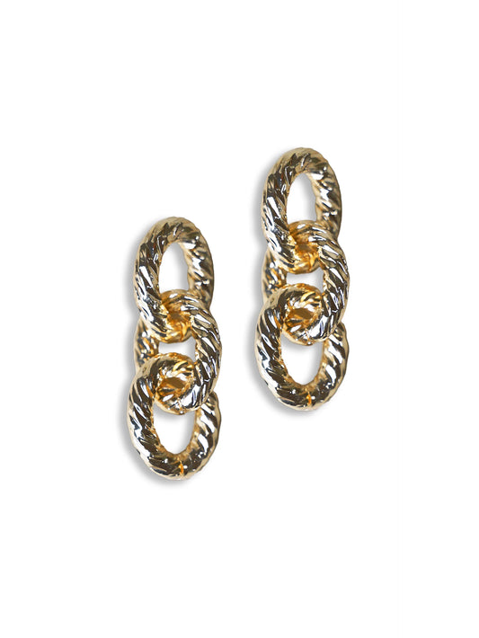 Diamond Cut Gold Tone Drop earrings