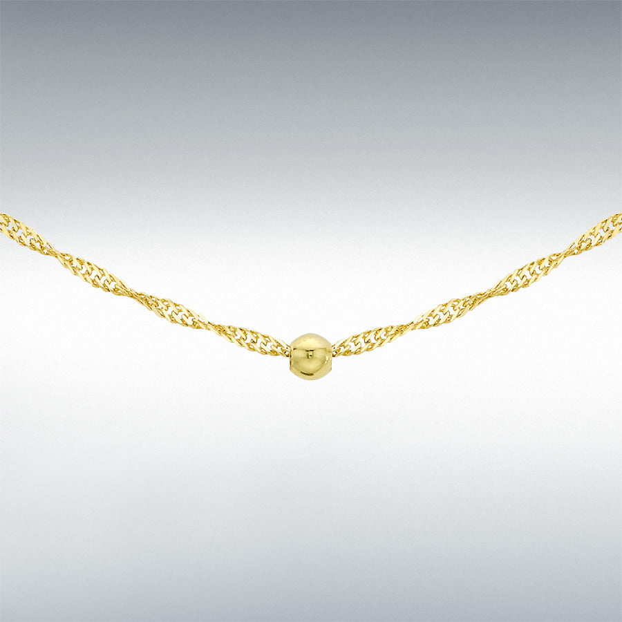 9ct Yellow Gold Diamond Cut bead and Twist Curb Chain
