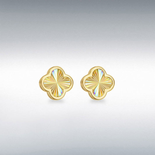 9ct Yellow Gold Rainbow Petal Stud Earrings