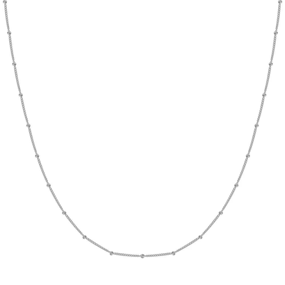Silver beaded chain 18"