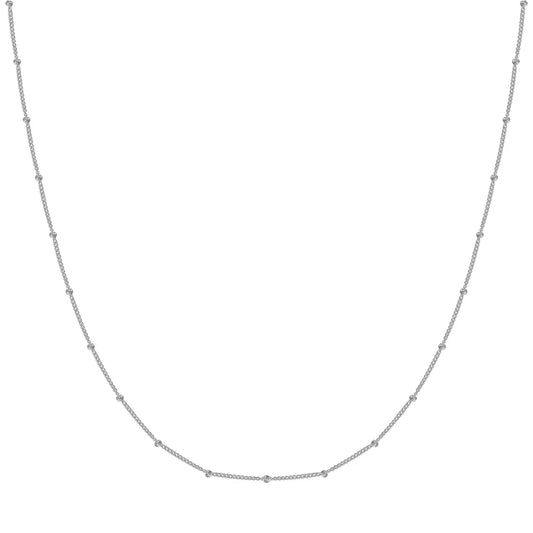 Silver beaded chain 18"