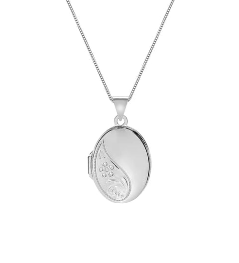 Silver Oval Locket inc Chain