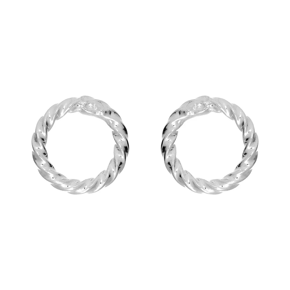 Silver rope circle studs