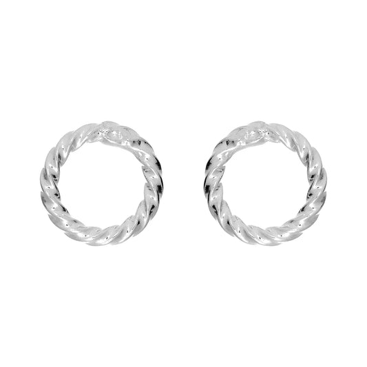 Silver rope circle studs