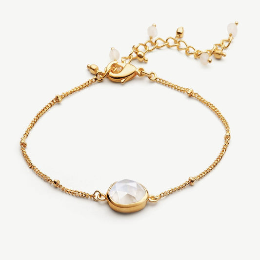 Antigua Gemstone Chain Bracelet 18ct Gold Plated, Moonstone