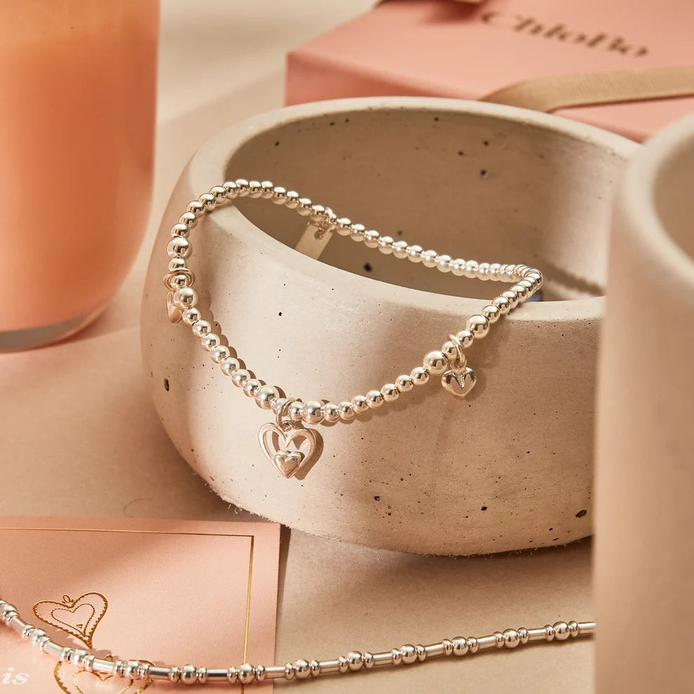 Silver Triple Heart Bracelet