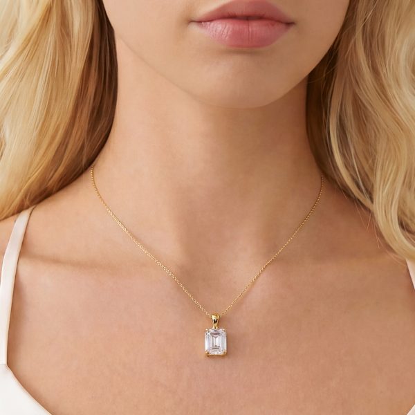 Ascot Gold Crystal Emerald Cut Pendant