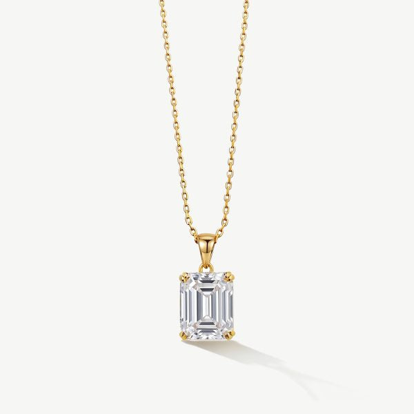 Ascot Gold Crystal Emerald Cut Pendant