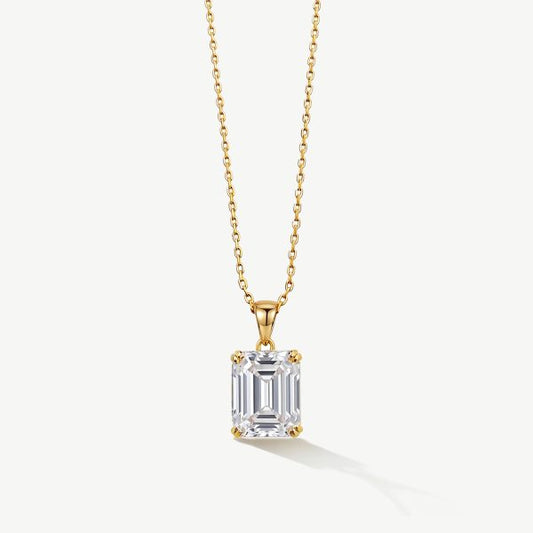 Ascot Gold Crystal Emerald Cut Pendant
