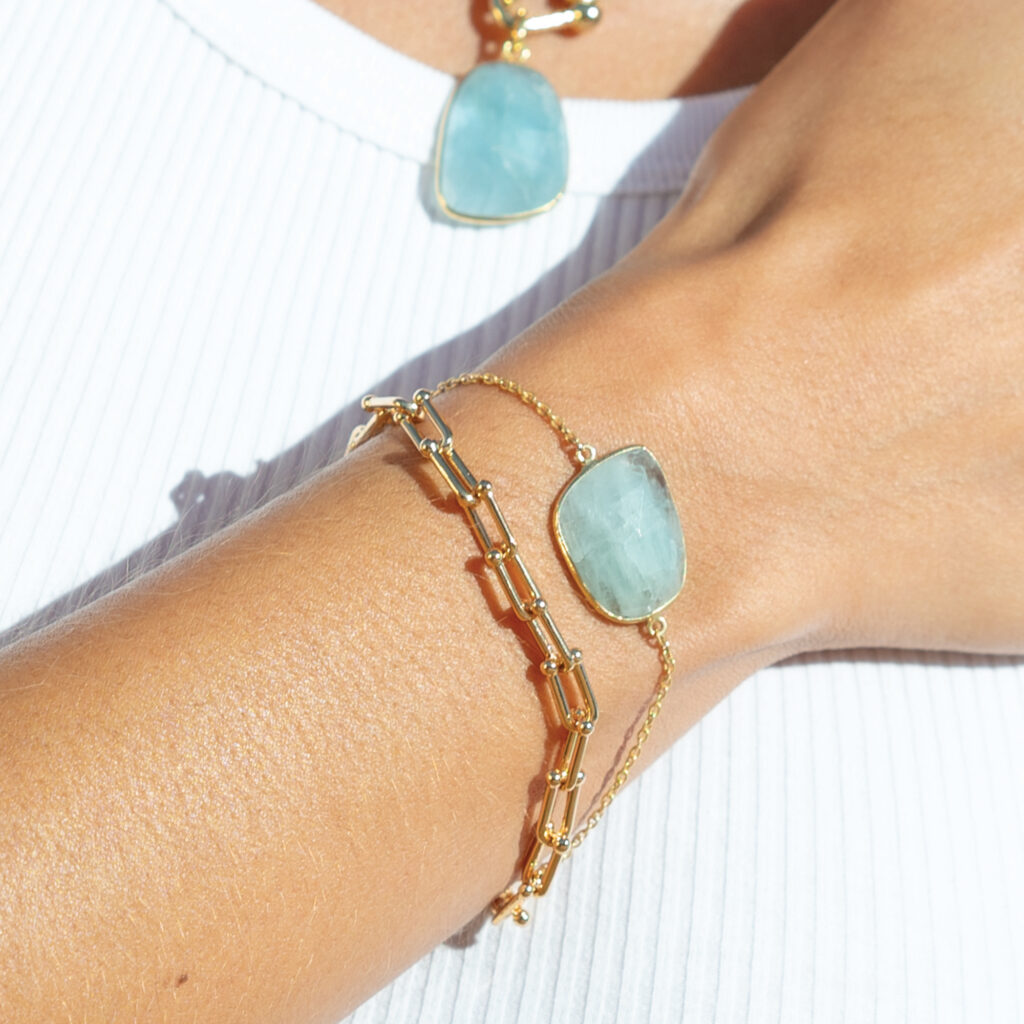 Atom Ball Link Bracelet 18ct Gold Plated