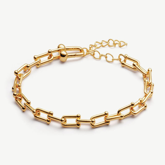 Atom Ball Link Bracelet 18ct Gold Plated