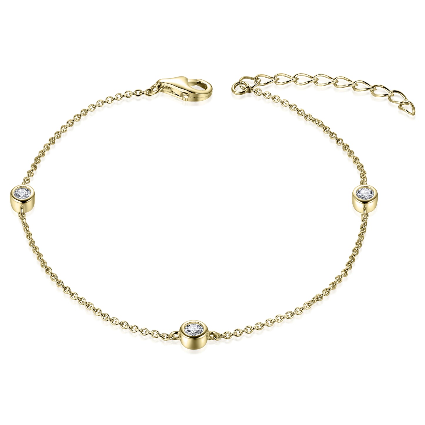 Gisser Gold Plated Bezel Stone Bracelet