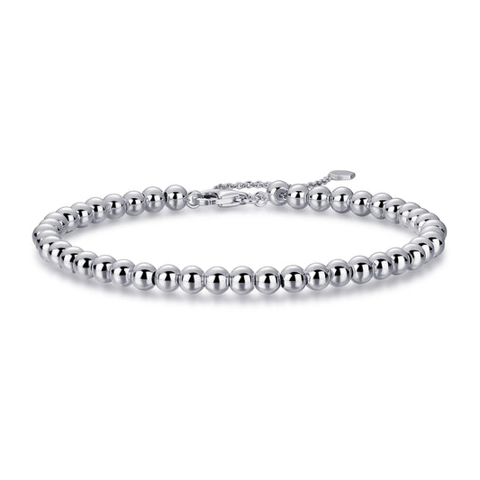 Silver Beaded Chain Bracelet