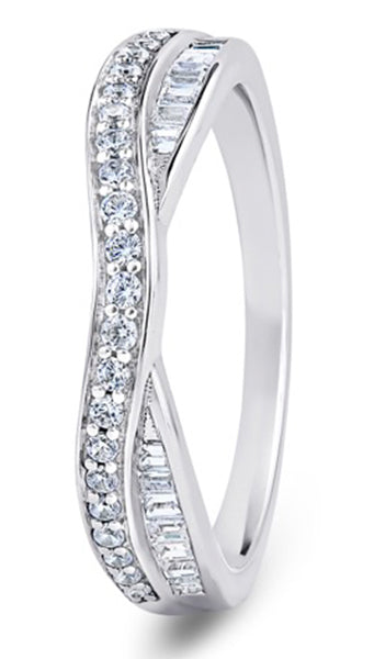 Shaped Double Diamond Set Band