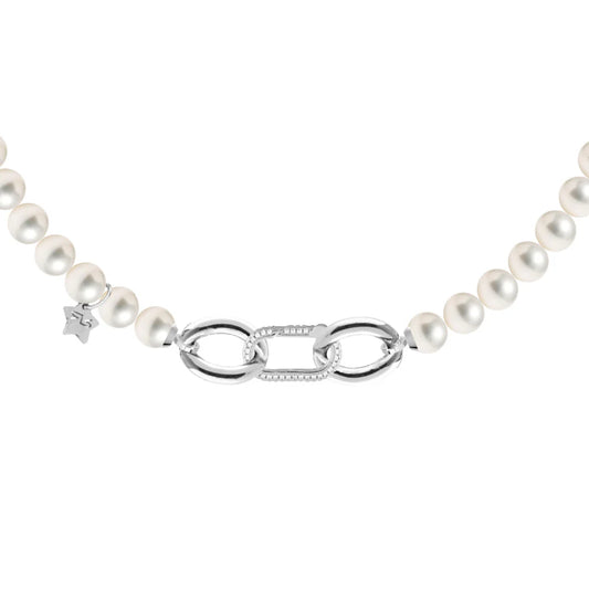 Diva Pearl Necklace with Silver Tone Clasp