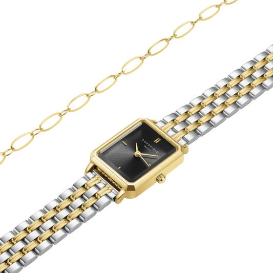 Rosefield Black Dial Duotone Octagon with bracelet
