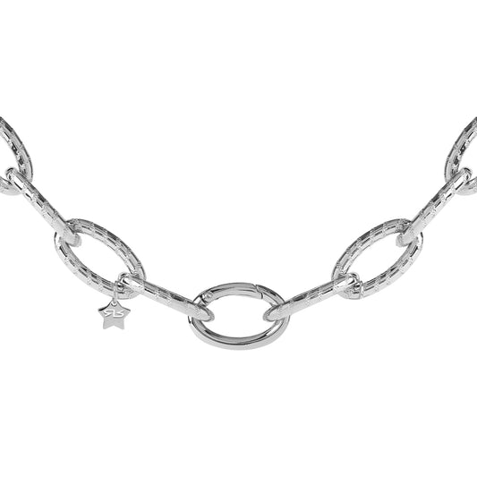 Silver Tone Diva Oval Necklace
