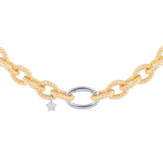 Diva necklace with striped wave mesh