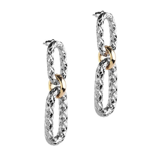 Diva pendant earring mix size and two-tone links