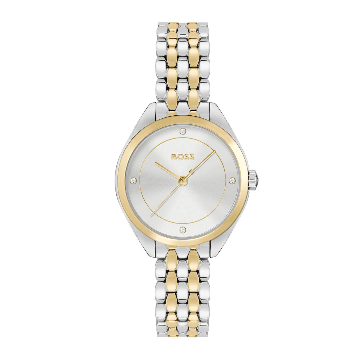 BOSS Mae Stainless Steel and Yellow Gold Tone Crystal Ladies Watch
