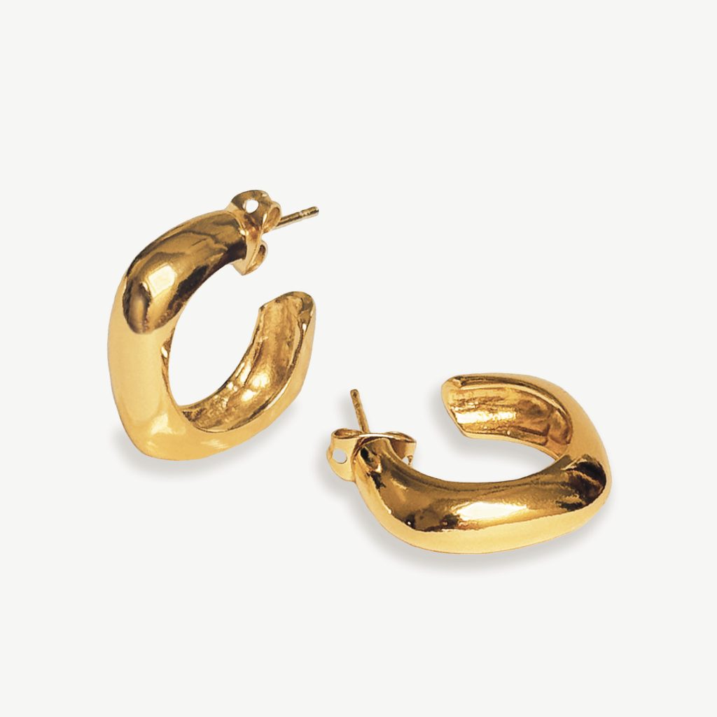 Baku Square Dome Hoop Earrings